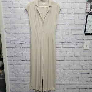 NWT All:Row Sleeveless Jumpsuit Womens S Beige Rayon Blend Career *Missing Belt